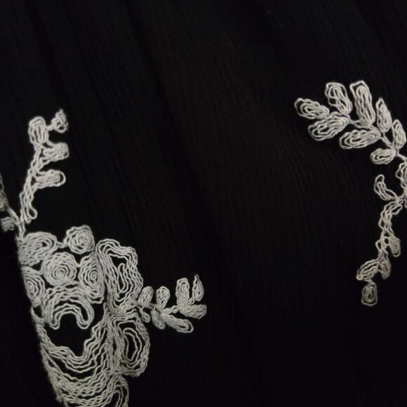 Free People Emma Austin Swing Trapeze Dress Black Embroidered Long Sleeve Size S - Picture 14 of 16